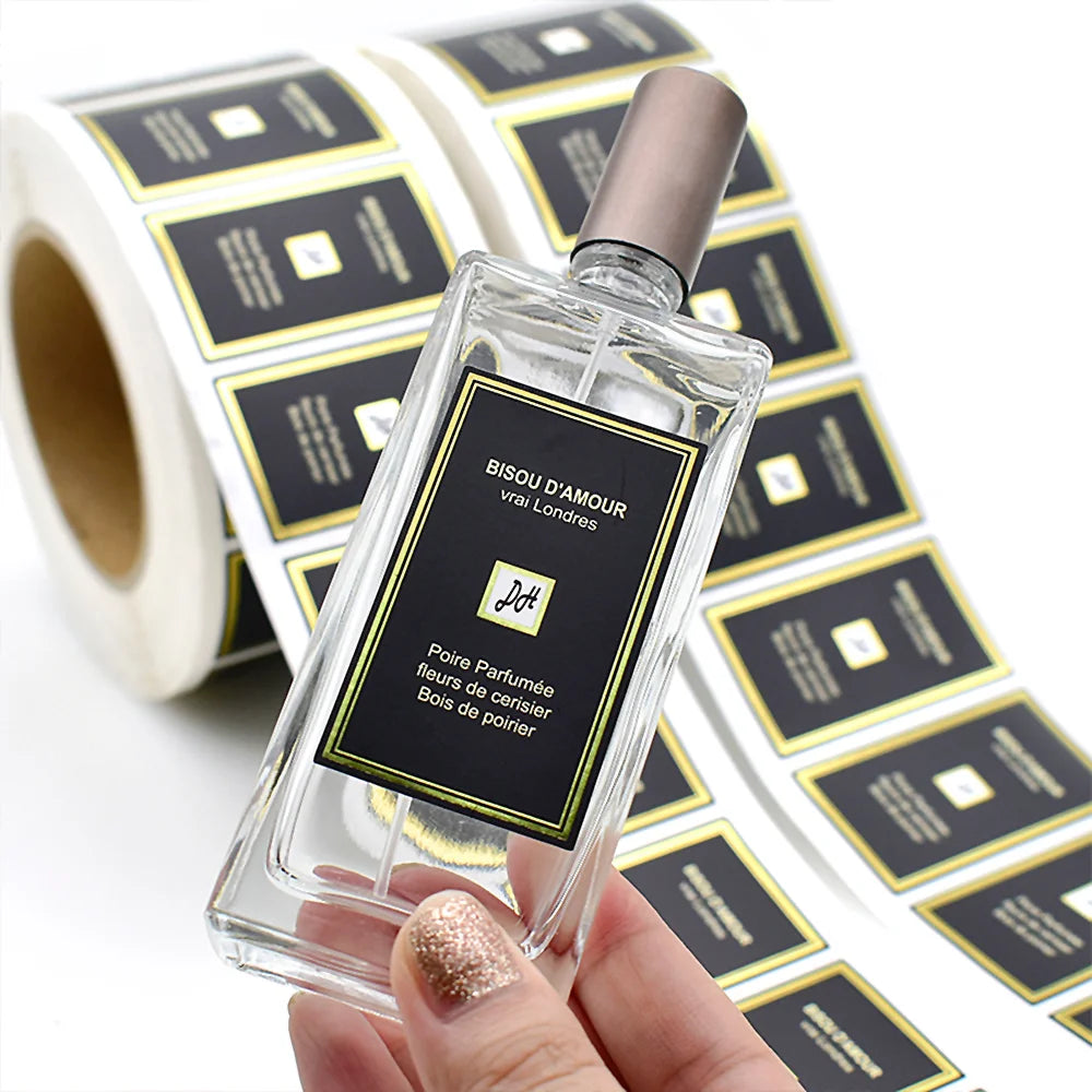 Laebl Custom Print Oil-Proof Luxury Gold Foil Perfume Label Sticker Roll