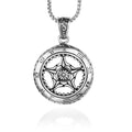 European American Custom Men's Stainless Steel Necklace New Fashion Retro Punk Style Roman Tire Pendant Fine Pendants Charms