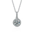 925 Silver Moissanite Pendant With Clavicle Chain Elegant Necklaces for Women