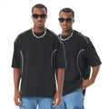 Streetwear Vintage Mesh Paneling Cotton T-shirt Casual Wear Breathable Short-sleeved Men's T-shirt Customizable with logo
