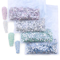 Qiao SS5-SS20 Round Silver Base Opal Rhinestone Nail Crystal for Nail Decals Hotfix Rhinestones Flatback Glass Crystal
