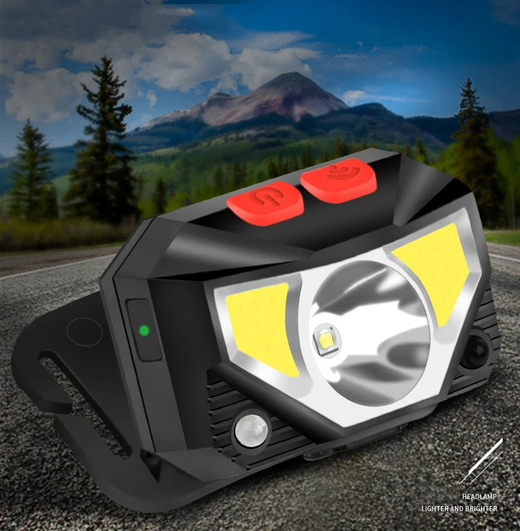 Helius Usb Rechargeable Super Bright Car Body Sports Induction Headlamp Camping Flashlight Led Headlamp