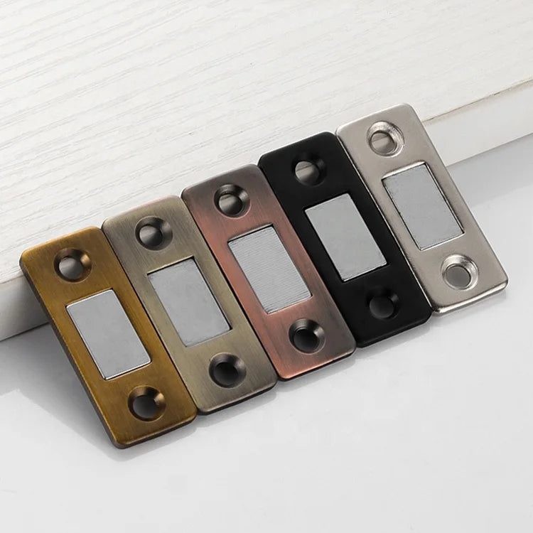 Ultra-Thin Modern Stainless Steel Magnetic Closures for Cabinets Drawers DIY Double-Sided Adhesive for Kitchen Living Room Hotel