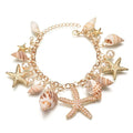 Faux Pearl Sea Shell Starfish Bracelet Fashion Anklet Bracelet Charm Adjustable Mermaid Costume Jewelry for Women