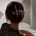 Elegant European American INS Fashion New Design Hair Clip Metal Silver Characteristic Hair Pins Exaggerated Jaw Clip for Women