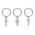 Wholesale G23 ASTM F136 Titanium 16G sword rhmobus shape zircon inlay septum Clicker Nose Ring Earring Helix Piercing jewelry