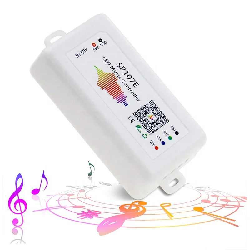 SP107E Music Pixel RGB LED Strip Controller for WS2812 WS2813 SK6812 WS2801 Dream Color Addressable LED Matrix Panel Light