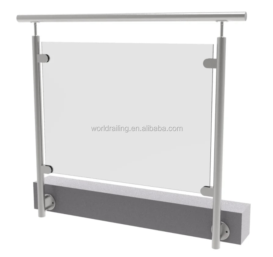 YL METAL Modern Stainless Steel Baluster Post with Safety Glass for Outdoor Stair and Balcony Railing