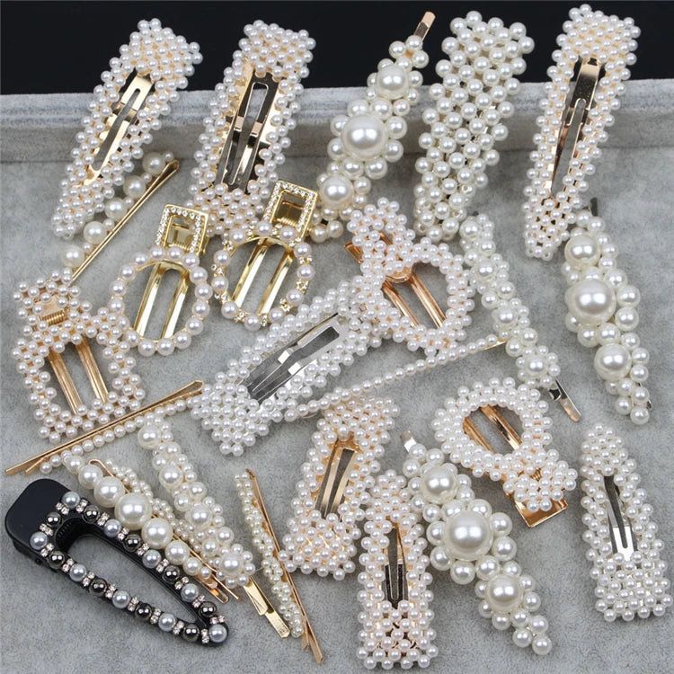 Factory Wholesale Newest Design Luxury Korean Imitations Pearl Hair Pin Hot Girl Alloy Pearl Hair Clip for Girls Women Lady Kids