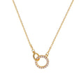 AA01229 New Light Luxury Fashion Temperament Double Circle Diamond Pendant Bling Bling Necklace