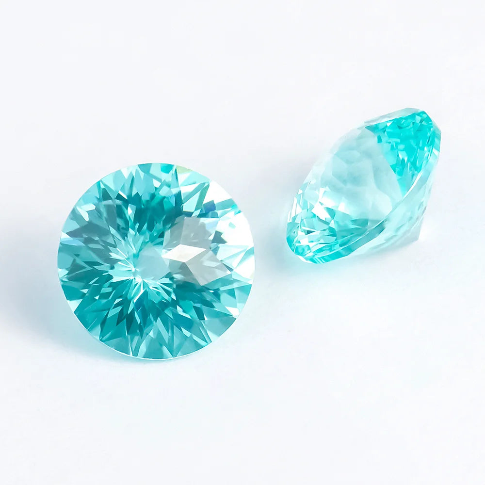 Lab Grown Vvs Fancy Cut Light Blue Green Gemstone Paraiba