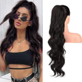 Julianna Heat Resistant Yaki Straight Deep Wave Afro Kinky Black to Red Drawstring Ombre Colours Synthetic Body Wave Ponytail