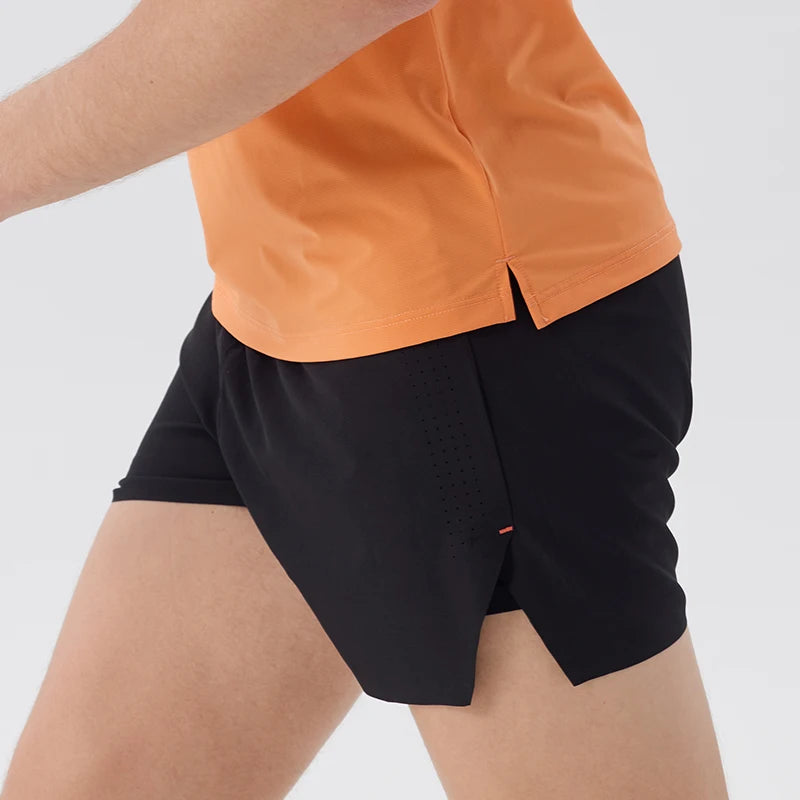 Ready To Ship Men's Customizable Logo 2 in 1 Marathon Sport Shorts