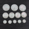 10-40pcs 8mm 10mm 12mm 20mm 25mm White Shell Color Flat Back Resin Cabochons Cameo DIY Jewelry Making Accessories