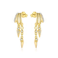 Fancy Drop Earnings Jewelry Women Earrings Silver 925 Jewelry Woman Gold Plated Zirconia 925 Silver Earrings