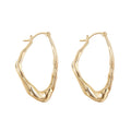 Nagosa Inspired 925 Sterling Silver 18k Gold Vermeil Twist Oval lava Hoop Huggie Earrings for Women