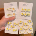 Girl Barrettes Hawaiian Acrylic Hairclip Hairgrips Elastic Hair Band Ties Accessory Plumeria Hawaii Flowers Frangipani Hair Clip