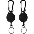 Black Metal Wire D-shaped Mountain Buckle ABS Plastic Shell Expandable and Rotatable Reel Badge DIY NameTag