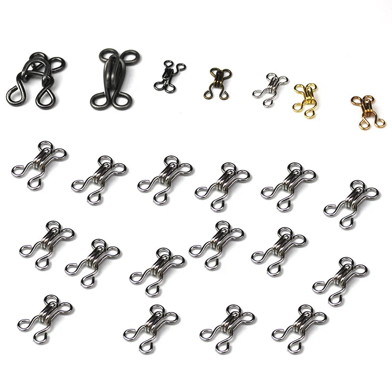 Hot Sale Fashion Brass Hook and Eye Fasteners Garment Coat Trousers Hooks Dress Silver Collar Hooks