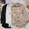 Women's Long Sleeve Shirt Summer New Tie Tops