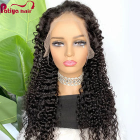 12A Pre Plucked Bleached 13x4 Frontal Wigs Wholesale Deep Curly Malaysian Human Hair Transparent Lace Front Wig for Black Women