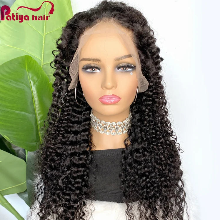 12A Pre Plucked Bleached 13x4 Frontal Wigs Wholesale Deep Curly Malaysian Human Hair Transparent Lace Front Wig for Black Women