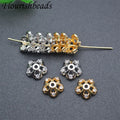 Wholesale Nickel Free Anti Rust Gold Silver Color CZ Pave Flower Beads for Jewelry Earring Bracelet Necklace Making