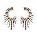 AA00533 Exaggerated Geometric Big Rhinestone Earrings Women's Super Flash Full of Diamonds Stud Drop Crystal Earring