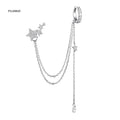 FUAMAY Fashion Jewelry Custom Momnt Five Star Cuff Earring Clip on Earrings Non Pierced Star Charm Chain Earrings