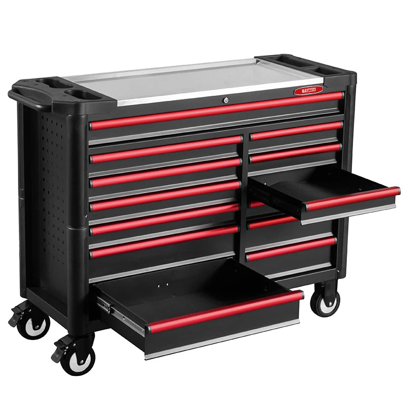 GATmatic 7-Drawer Heavy Duty Aluminum Rolling Tool Cabinet Aluminum Workshop Storage Chest with Anti-Shock Industrial Design