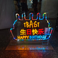 Happy Birthday Rechargeable LED Neon Sign With Customized Logo for Nightclub