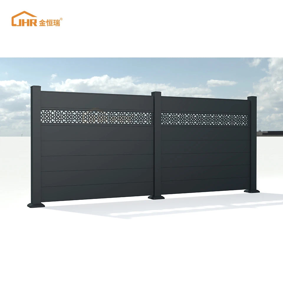 JHR Customized Classic Garden Fence 8ft Tall Security Fencing Material Outdoor Metal Aluminum Alloy Modern Courtyard Fence