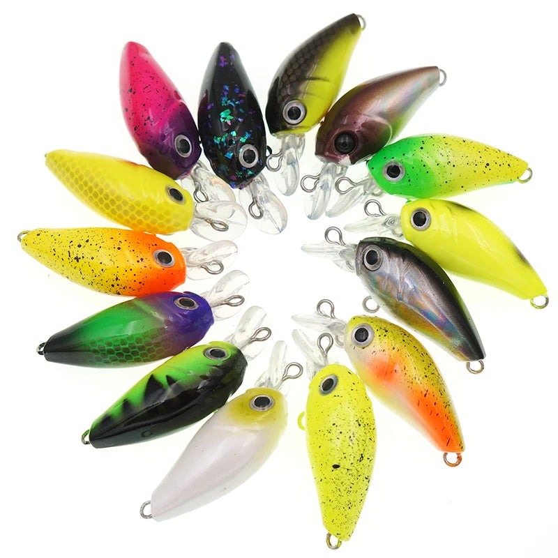 Mini Minnow 45mm 3.4g Saltwater Hard Wobbler Crank Minnow Real Skin Painting Fishing Lure OPP Bag OEM ABS Plastic 3D Lure Eyes