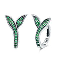 925 Sterling Silver Spring Collection Earrings with Green CZ Hoop and Zircon Gift for Women Jewelry SCE295