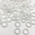 White Colors ABS Hollow Round Pearls Loose Ring Beads Pearl Embellishments Jewelry Phone DIY Garment Beads Crafts