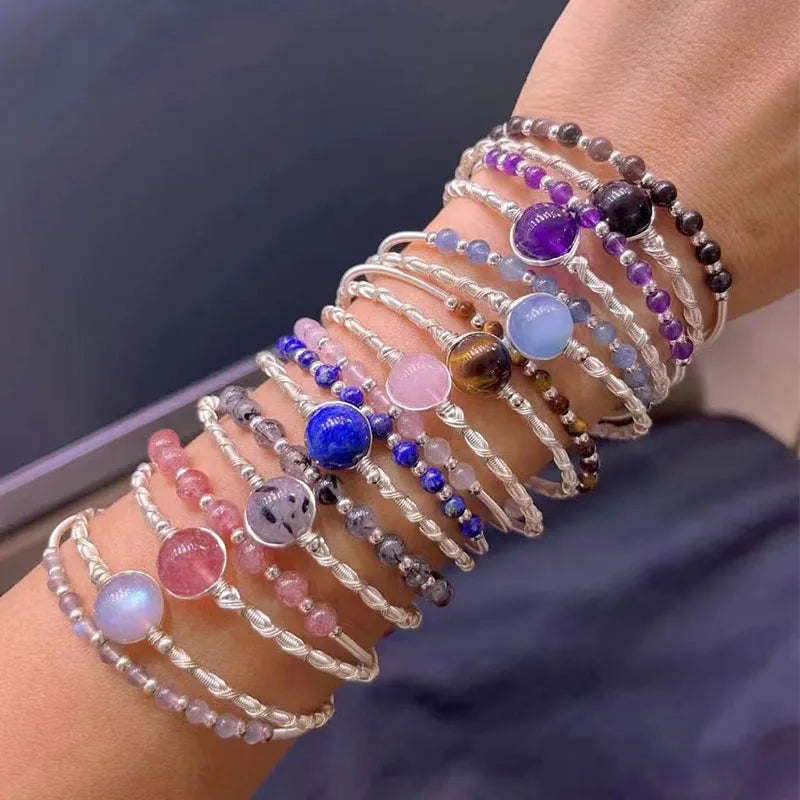 Hot Sale Original Design Explosions Double Circle Bracelets 925 Sliver Covered Technology for Healing