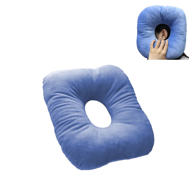 Hot Sales Memory Foam Contour Neck Ear Piercing Pain Relief Pillow with Therapy Protection for Sleeping
