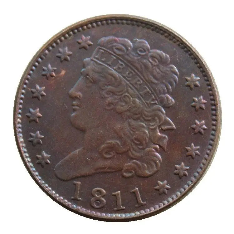 Copies of US Classic Head Half Cent Whole Set of 13pcs (1809-1836) Copper Reproduction Decorative Commemorative Coins