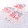 Wedding Rectangular Pop Bakery Paper Plastic Transparent Cake Packaging Boxes