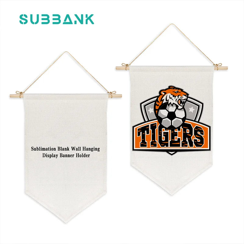 Subbank Sublimation Heat Transfer Printing Hanging Triangle Banner Wall Hanging Display Pennant Flag Custom Costumised Blank