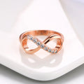 Simple Style "8" Shape Rose Gold Color Fashion Jewelry Ring for Women Girl Work Party Gift LAMOON