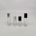 Glass Cosmetic Packaging 5ml 10ml Clear Perfume Glass Bottle with Roller Ball Gold Silver Aluminum Cap Essential Oil