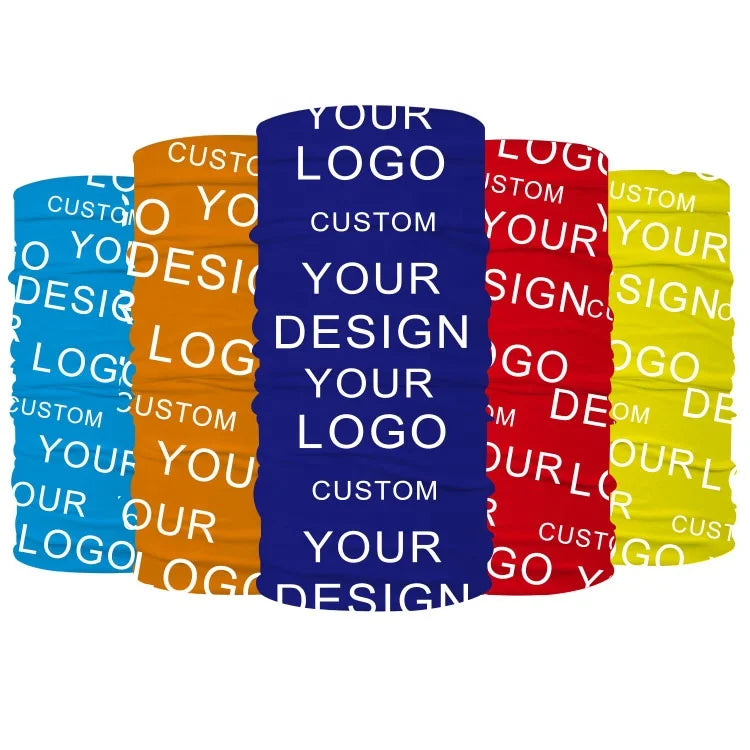 Custom Logo Customized 92%Polyester 8% Spandex Sports Seamless Tube Bandanas Headwear Neck Gaiter