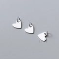 7mm Dainty Flat Heart Charms Pendant Small Sterling Silver Heart Charm for Necklace Earrings Finding