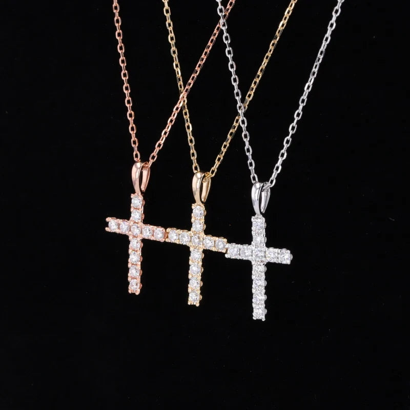 Starsgem Hot Sale Brilliant Lab Grown Diamond Jesus Cross Pendant Necklace