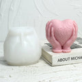 Valentine's DIY Candle Molds 3D Heart Shape Silicone for Gypsum Plaster & Concrete Hand Holding Love Design OPP Bag Packaging