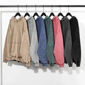 Wholesale 420 GSM Heavy Plain Custom Logo Heavyweight Distressed Oversized Sun Faded Vintage Acid Wash Hoodie Men