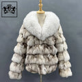 Best Price Winter Natural Color Furry Normal Patchwork Fox Fur Coat