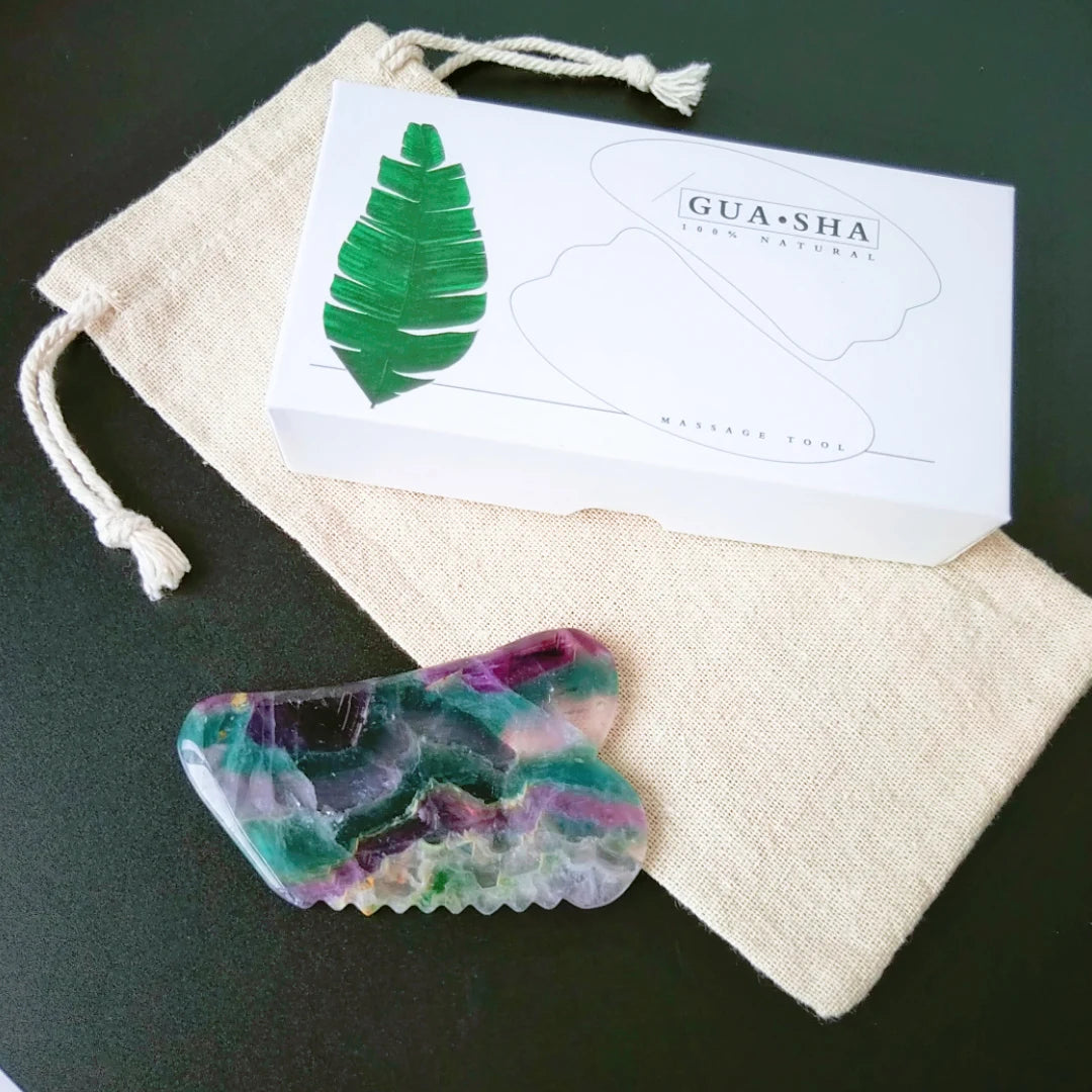 Huiying Hot sale massage Fluorite spiky square stone face gua sha stone for SPA