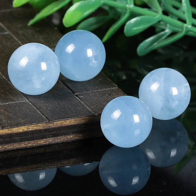 DIY Wholesale Natural Aquamarine Quartz Sphere Ball Chakra Stone Set